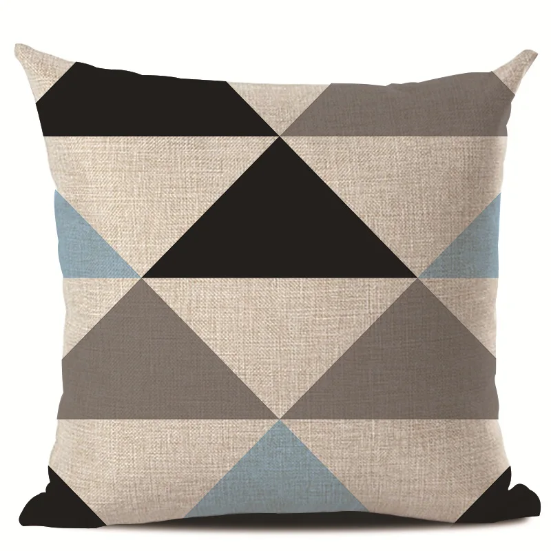 

2pcs/ lot Blue Geometric lines Triangular Mediterranean Geometry Pillowcase Cheaper Simple 45*45cm Cushion cover Home Car Decor