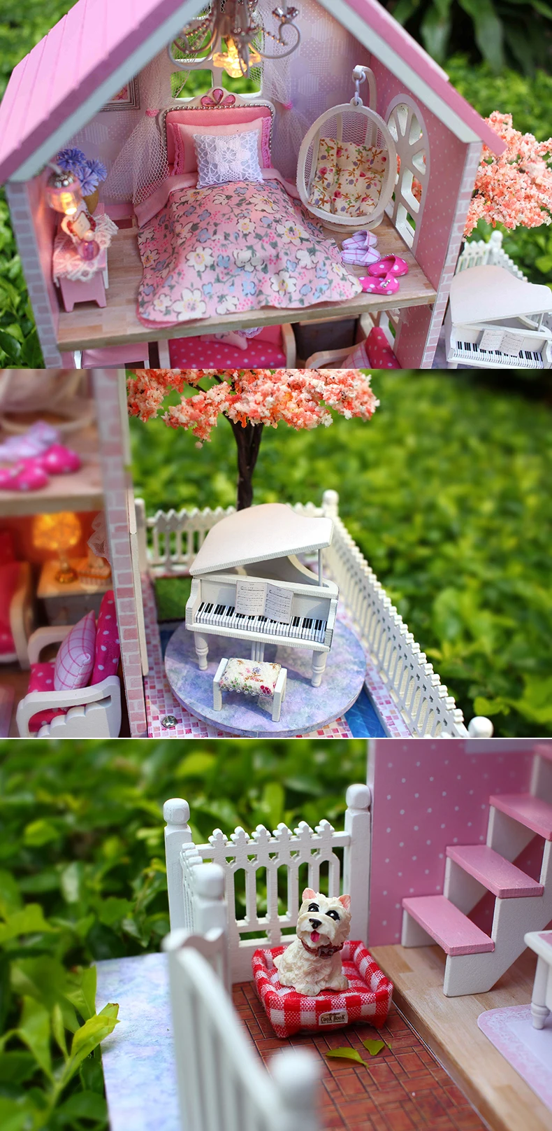 Мебель DIY Кукольный дом Wodden Miniatura кукольные дома мебель комплект DIY головоломки собрать кукольный домик игрушки для детей подарок A036