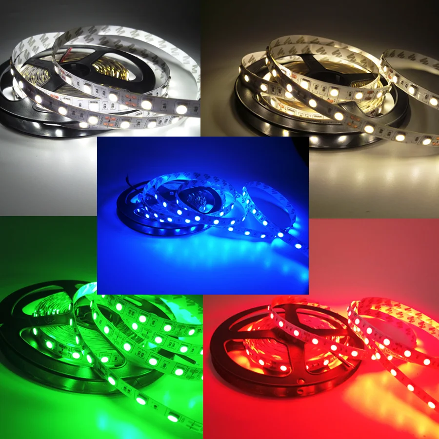 Светодиодная лента 5050SMD 60 светодиодов/м RGB гибкая светодиодная 12 В постоянного
