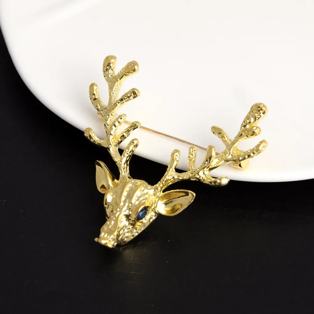 

JUJIE Enamel Christmas Deer Brooches For Women 2020 Crystal Matel Animal Brooch Pins Jewelry Wholesale/Dropshipping