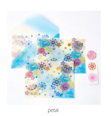 petal 3 шт./упак. ретро кран с цветочным принтом конверт прозрачная обувь с золотом Винтаж конверты для свадебных приглашений Скрапбукинг подарок школьные принадлежности sl2031 - Цвет: petal