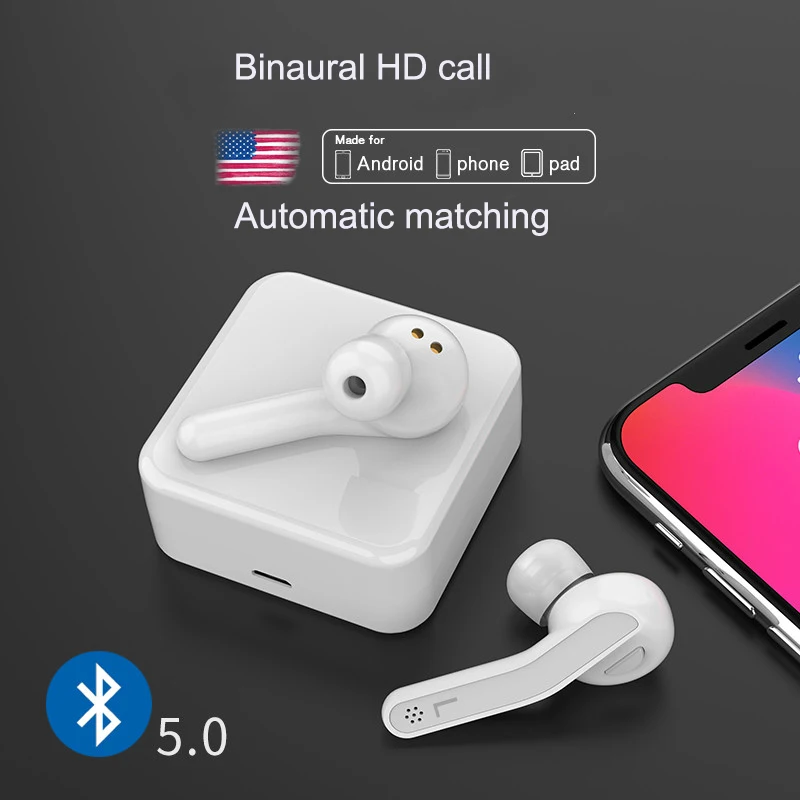 Bluetooth Earbud Wireless Earphones Stereo in-Ear with 2 Headset for Most Smartphones | Электроника