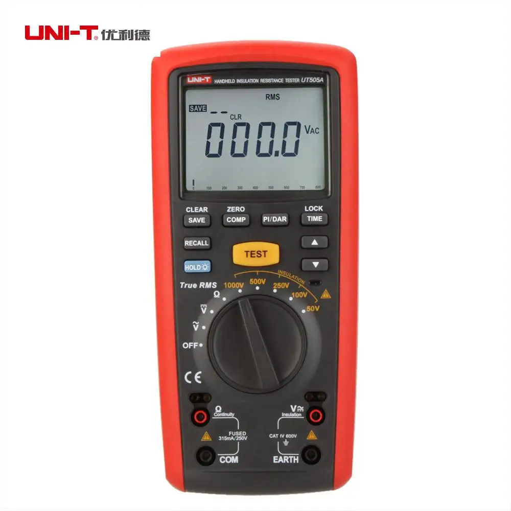 

UNI-T UT505A Digital Handheld Insulation Resistance Tester True RMS Meter Range 20G Ohm 1000V