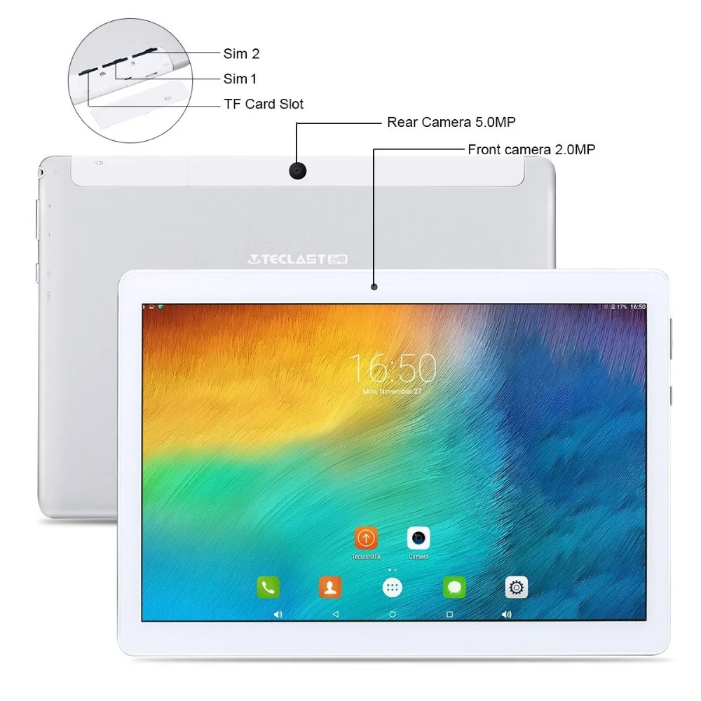 Teclast 98 4G Телефонный звонок планшетный ПК 10,1 ''ips 1920*1200 MTK6753 Восьмиядерный фаблет Android 6,0 Dual SIM карты gps FDD-LTE WCDMA