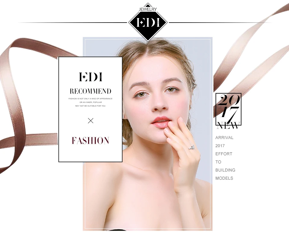 EDI Classic 0.4ct грушевидное кольцо с алмазом moissanites 14K 585 Белое золото обручальное кольцо для женщин ювелирные украшения