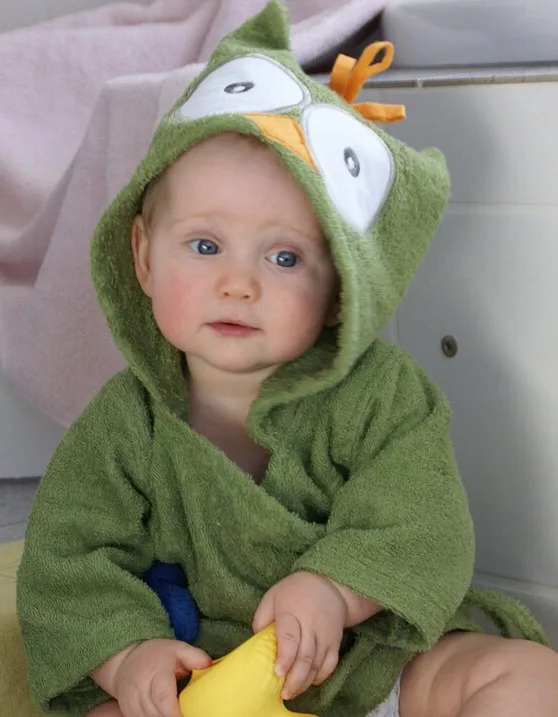 Green Owl JM Новинка; милый банный халат с рисунком животных для малышей; теплый банный халат для маленьких мальчиков и девочек; мягкое детское банное полотенце; детское пляжное полотенце - Цвет: Green Owl JM