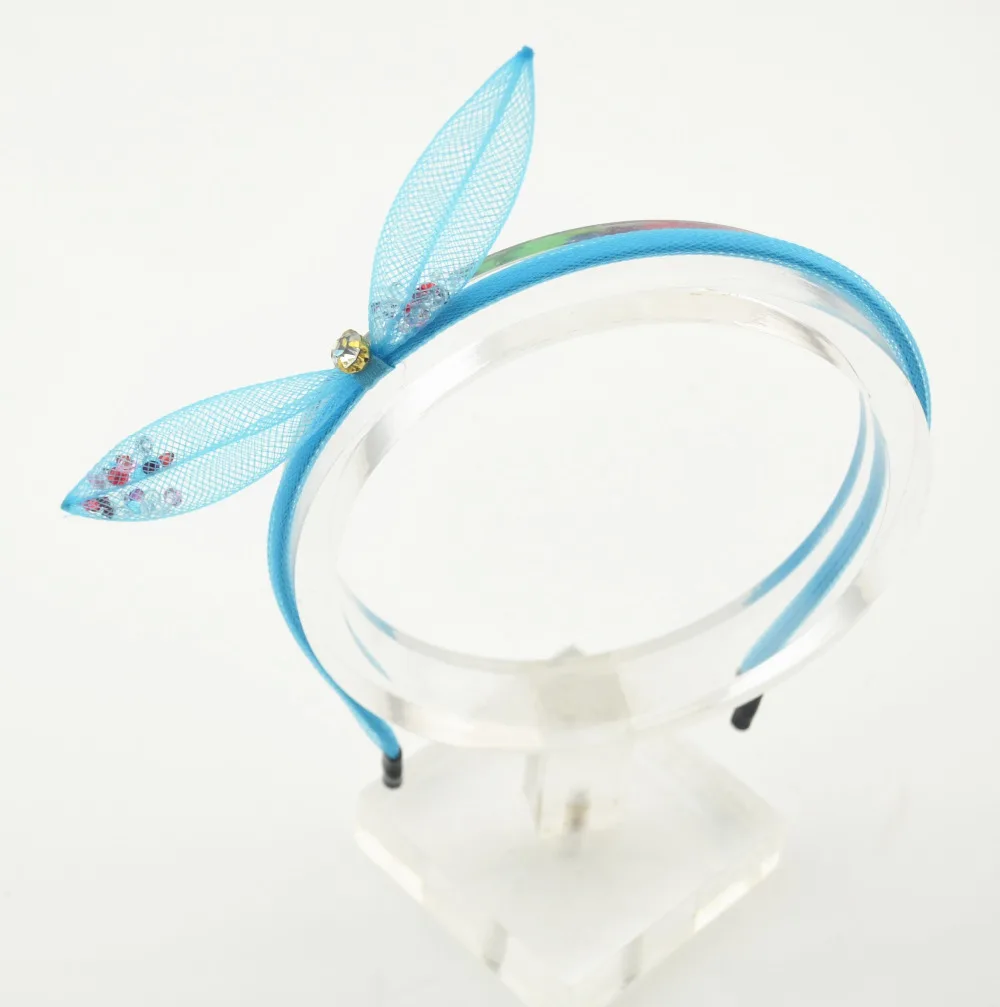 Однотонные детские повязки для волос на голову с кроличьими ушками Детские