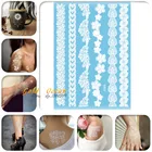 1 шт. цветок браслет белая хна Татуировка паста GJ205 вспышка металлик татуировки летнего стиля долговечная Татуировка белые чернила хна тату