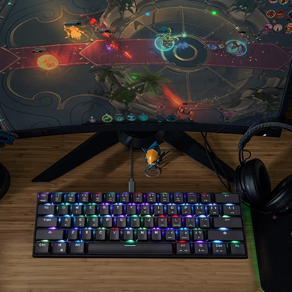 Механическая игровая клавиатура MOTOSPEED CK61 RGB Kailh BOX синие переключатели с 61