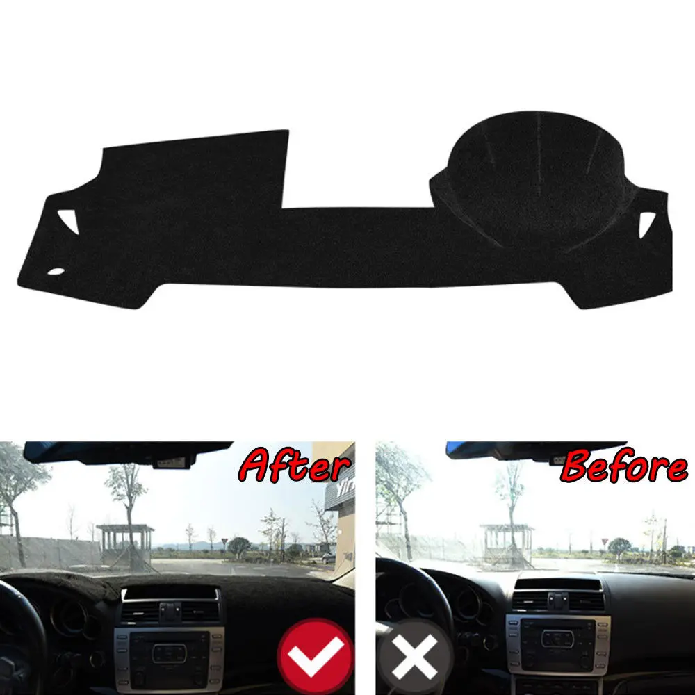 

BBQ@FUKA Car Inner Front Dashboard Cover Dashmat Dash Mat Pad Sun Shade Carpet Protector Accessories Fit For Mazda 6 2009-2012