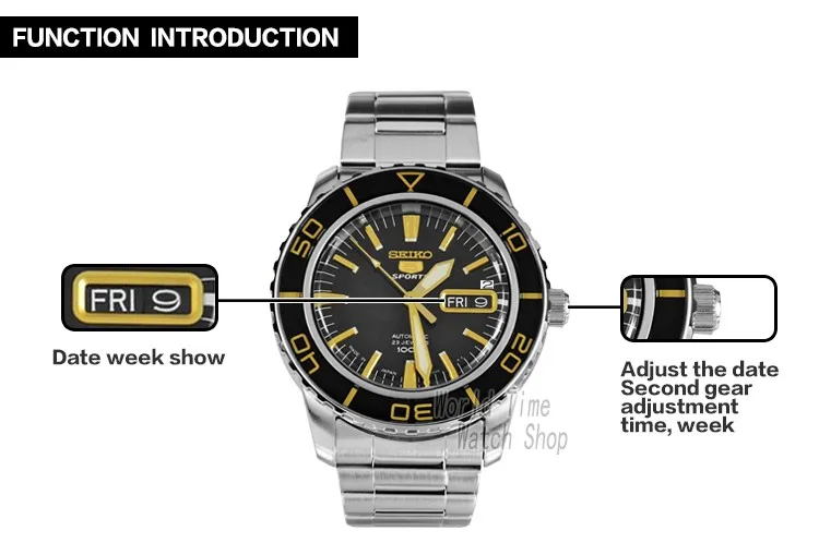 Seiko часы мужские 5 автоматические часы Топ бренд Роскошные спортивные мужские часы набор водонепроницаемые механические Военные часы relogio masculinoSNZ