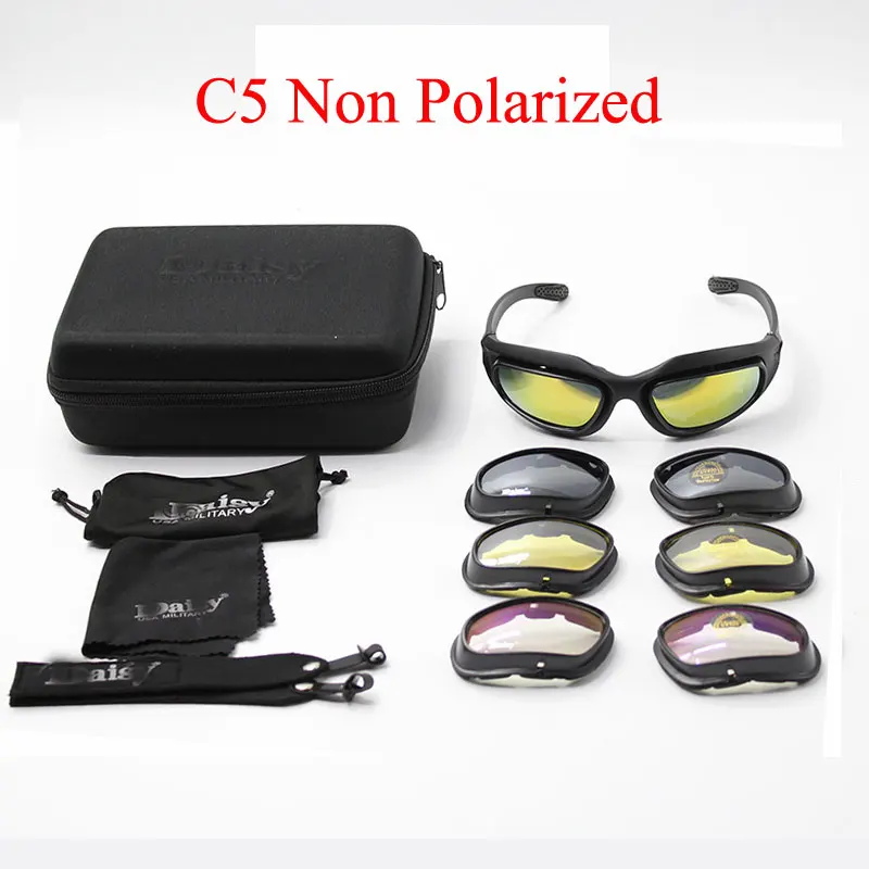 C5 Non Polarized SAIYU C5 армейские очки Буря пустыни 4 линзы Спорт на открытом воздухе Охота Солнцезащитные очки против УФ-лучей типа А и B X7 поляризованные военные игры мотоцикл Glasse - Цвет: C5 Non Polarized