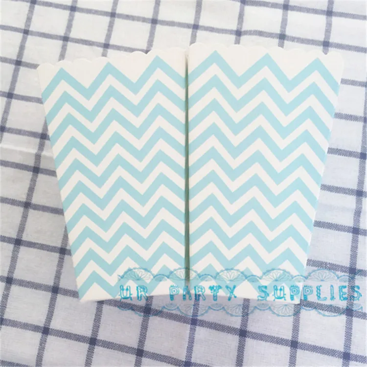 Бесплатная доставка 300 шт. светло-голубая коробка для попкорна детского душа