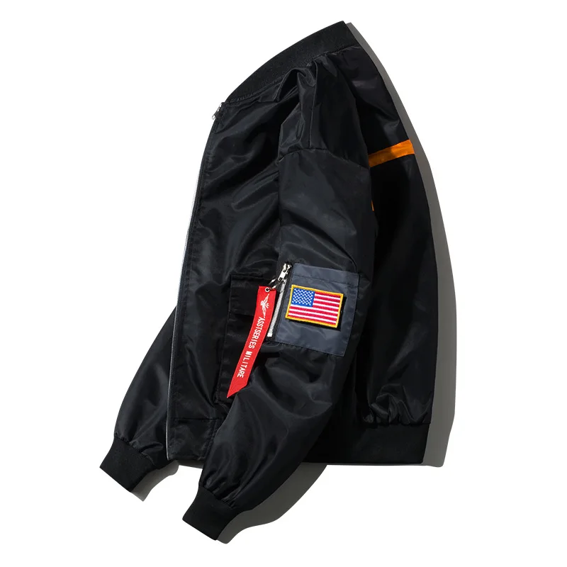 Black Air Bomber, брендовая куртка, Мужская одежда, куртка в уличном стиле, пальто, ветровки, пальто в Военном Стиле, мужская куртка, размер M-4XL; YA043 - Цвет: Black