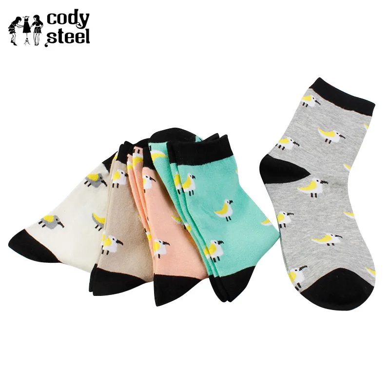Cody Сталь Носки для девочек мультфильм Для женщин модные милые Товары птиц хлопок
