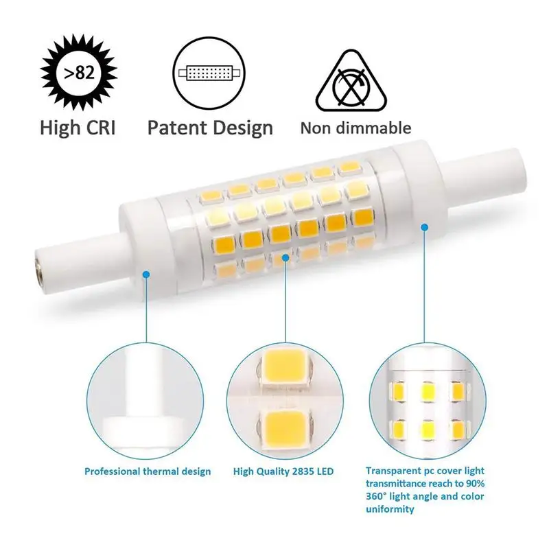 Светодиодная лампа 6 Вт 10 R7S с регулируемой яркостью светодиодная 450 люмен 1000 360