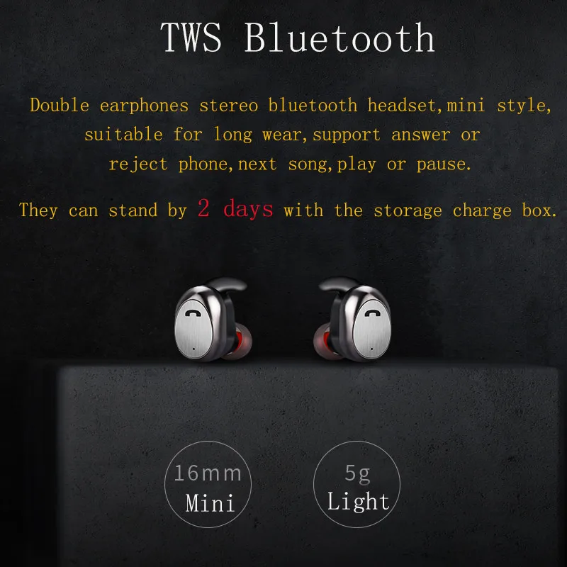 Мини TWS Bluetooth наушники настоящие беспроводные стерео металлические для телефона