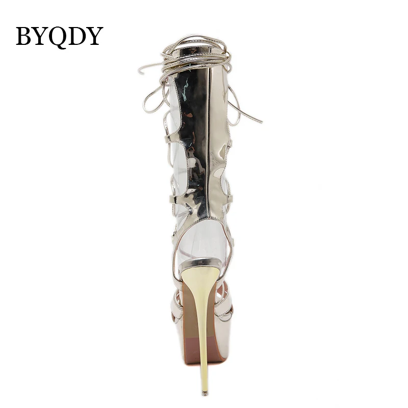 BYQDY/летние босоножки на очень высоком каблуке Сандалии гладиаторы платформе с