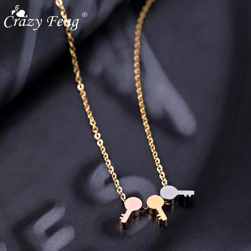 Crazy Feng (Лея фенг) моды в романтическом стиле из нержавеющей стали ожерелье с