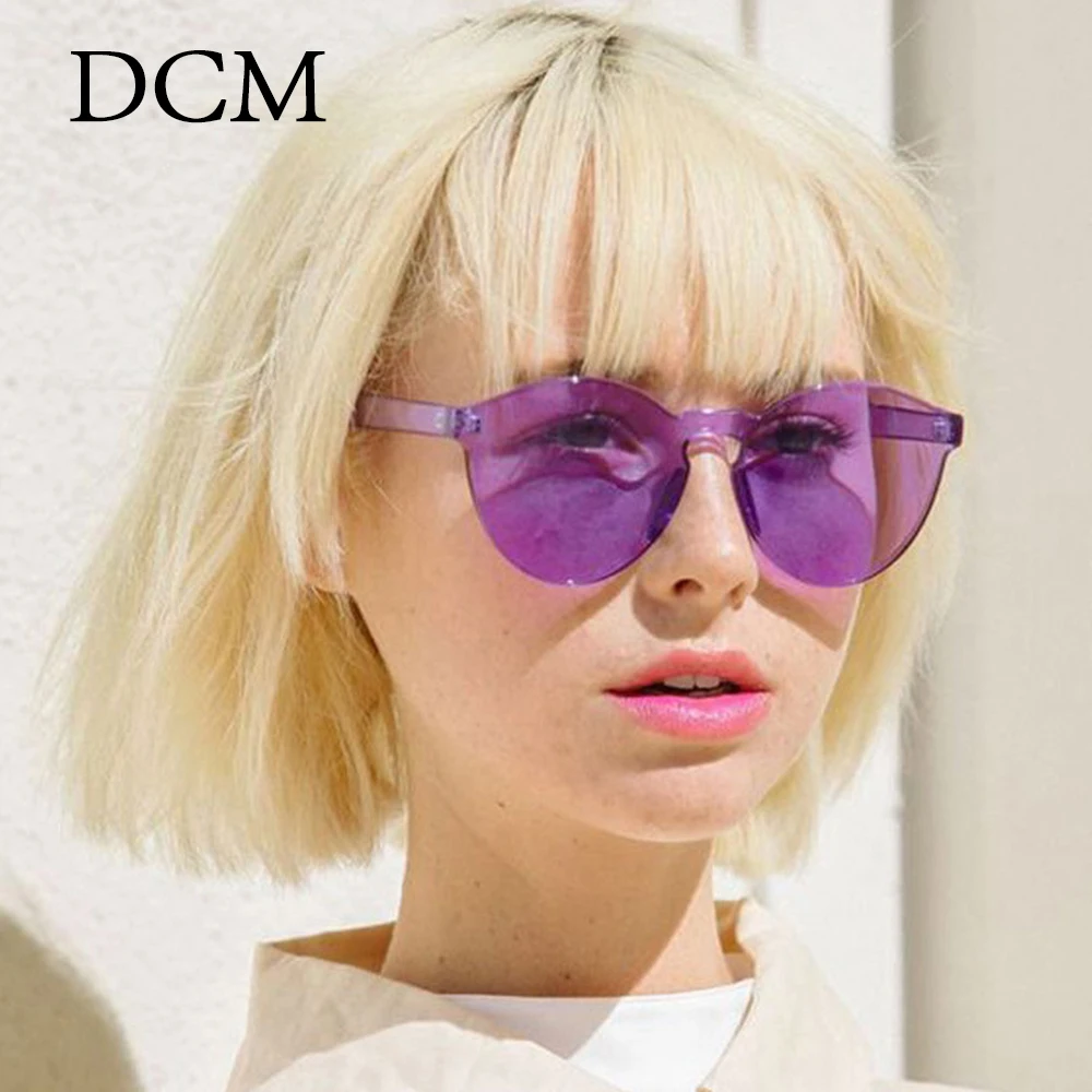Женские и мужские круглые солнцезащитные очки DCM винтажные фиолетовые розовые