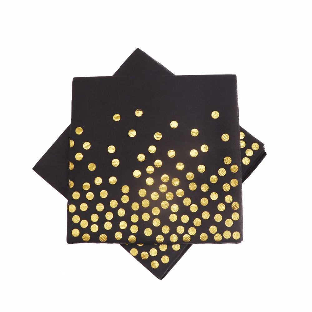 gold foil black disposable tableware party cup paper plate birthday supplies wedding decoration kids | Дом и сад