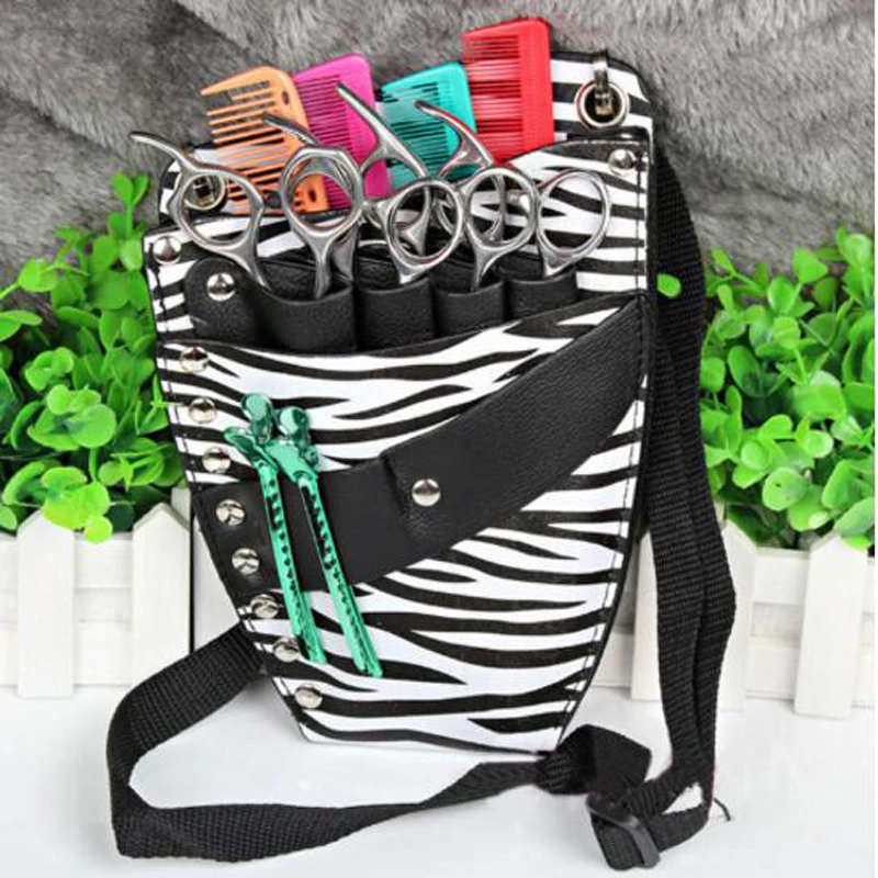 Сумка держатель для парикмахерской из искусственной кожи с заклепками и ремнем