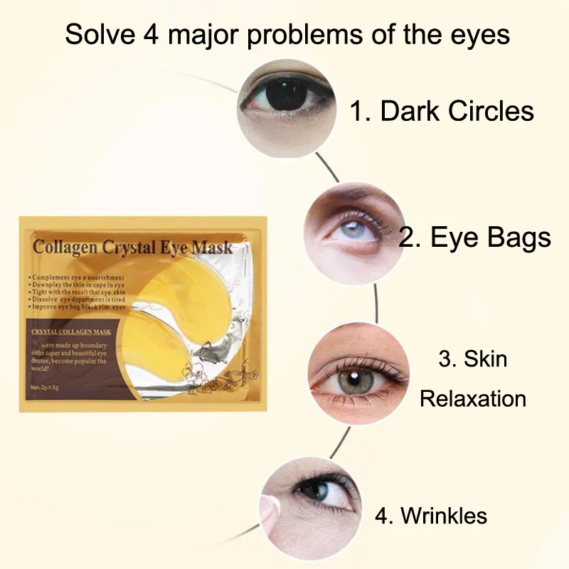 2 шт./1 пара коллагеновые маски для области вокруг глаз от Тёмных кругов и морщин |