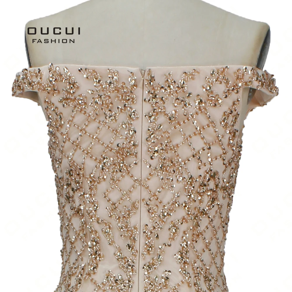 Женское вечернее платье с v образным вырезом и открытыми плечами OL103385 роскошное