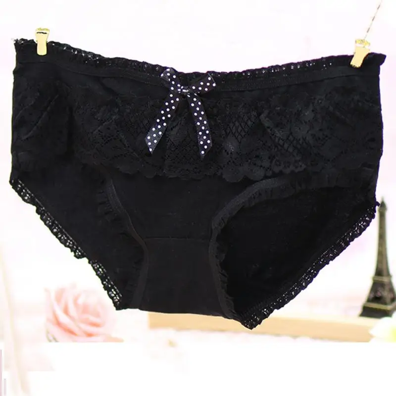 Женские трусики ярких цветов с бантом для девочек хлопковое кружевное