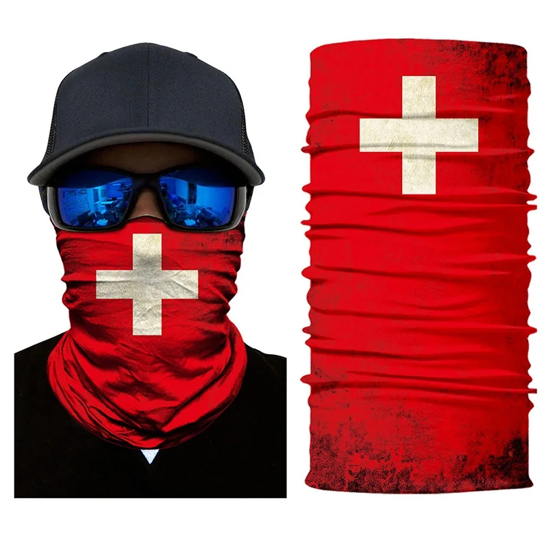 Switzerland 3d-повязка на голову для велоспорта с национальным флагом, повязка на шею для бега, рыбалки, Балаклава на открытом воздухе, маска для лица с флагом страны, бесшовные банданы - Цвет: Switzerland