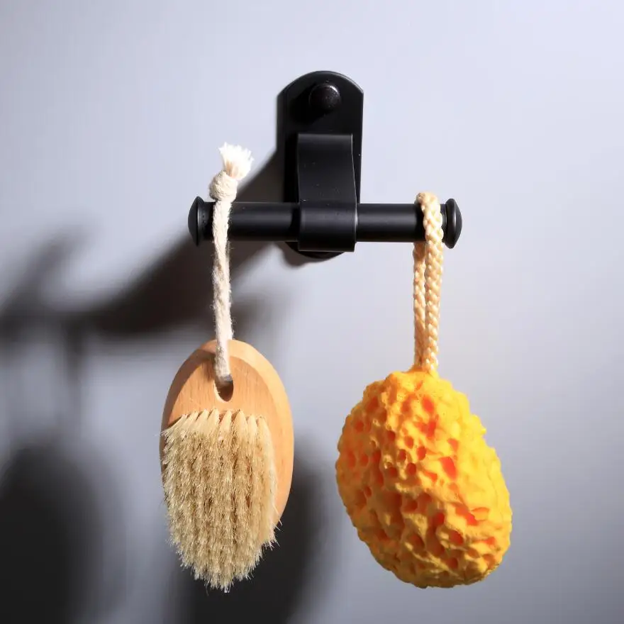 Вешалка для одежды на двойном крючке из алюминиевого сплава с никелевым и хромированным покрытием для ванной комнаты, современный дизайн, фиксированные детали LY-999YG.