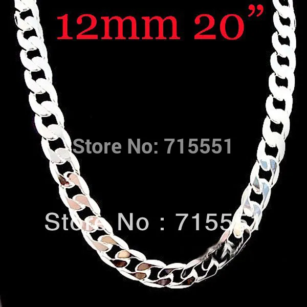 Мужское ожерелье из стерлингового серебра 925 пробы 12 мм|chain necklace|silver chain necklacemen