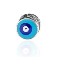 hpxmas wholesale 5pcslot blue color evil eye round diy jewelry beads findings charm bracelet accessories free shipping