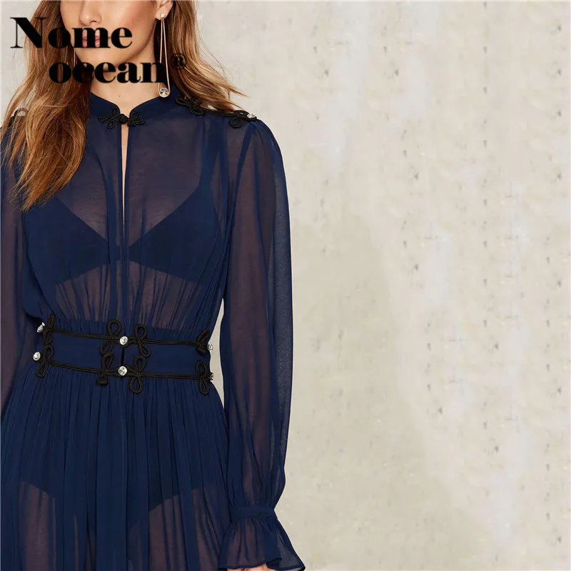 Сексуальный сарафан с высоким разрезом вышитые китайские пуговицы горный