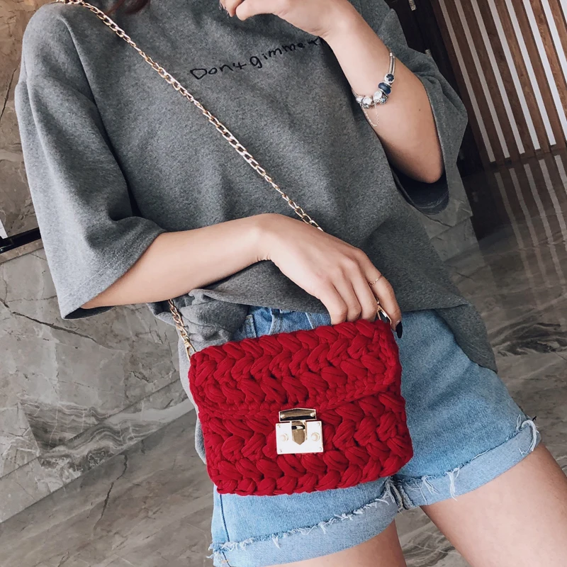 Винтажная плетеная сумка ручной работы модная женская на плечо с пряжкой тоут