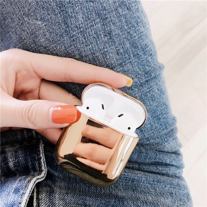 Чехол для AirPods, роскошный позолоченный Жесткий Чехол, Bluetooth, беспроводной Чехол для наушников для iPhone, наушники Air pods, 2 зарядного устройства