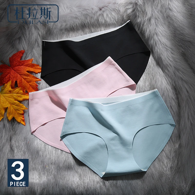 DULAS Pantie женские бактериостази хлопок девушки нижнее белье средней посадки девушки нижнее белье дамы бесшовные Большие размеры трусики 3 шт./лот
