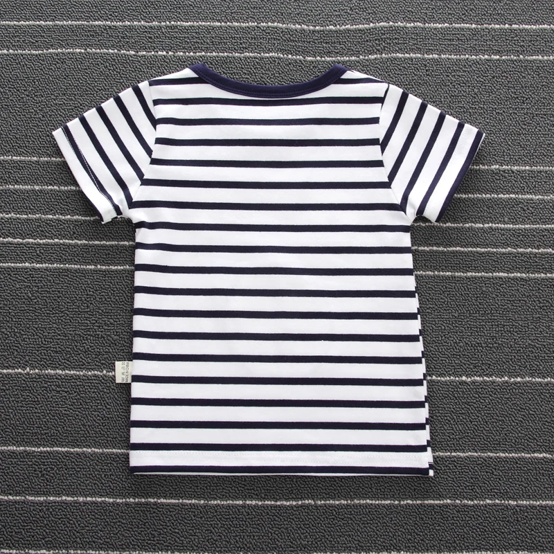 Summer Baby Boy Girls Adorable Cartoon Striped T-shirts Sets Short Sleeve Tops Blouse Shorts Casual Twins Cute Outfits Clothes | Детская