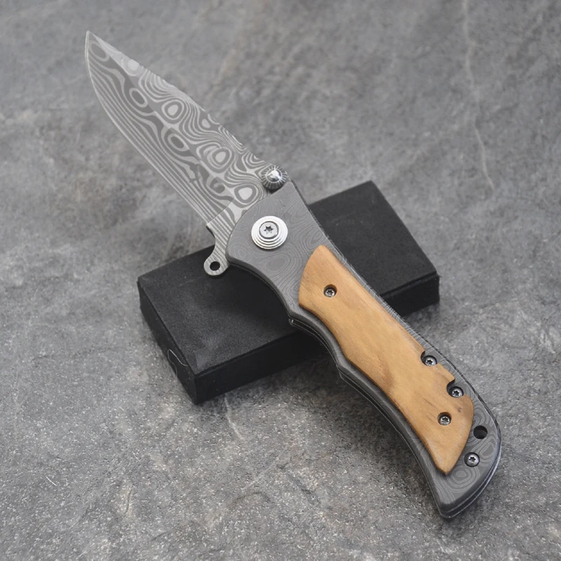 

Band Military Knife Folding Blade Knife Wood Handle Outdoor Camping Knives Tactical Hunting Pocket Survival Utility Knife Tools