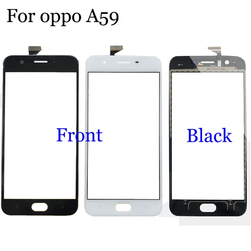 

2PCS High quality Black White Front Glass Lens + Touch Screen Digitizer For OPPO A59 Replacement for Phone LCD Screen Flex cable
