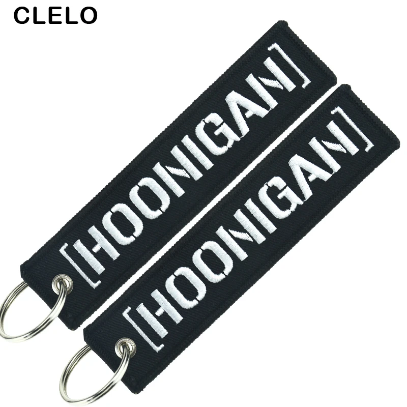 CLELO багажная бирка модная вышивка черный Hoonigan дорожный ярлык бирки с кольцом для