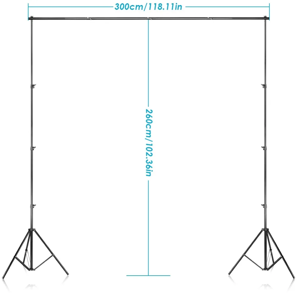 Neewer фотостудия 8,5X10 футов/2,6X3 метров фоновая стойка фоновая система поддержки с 6X9 футов тканевый фон