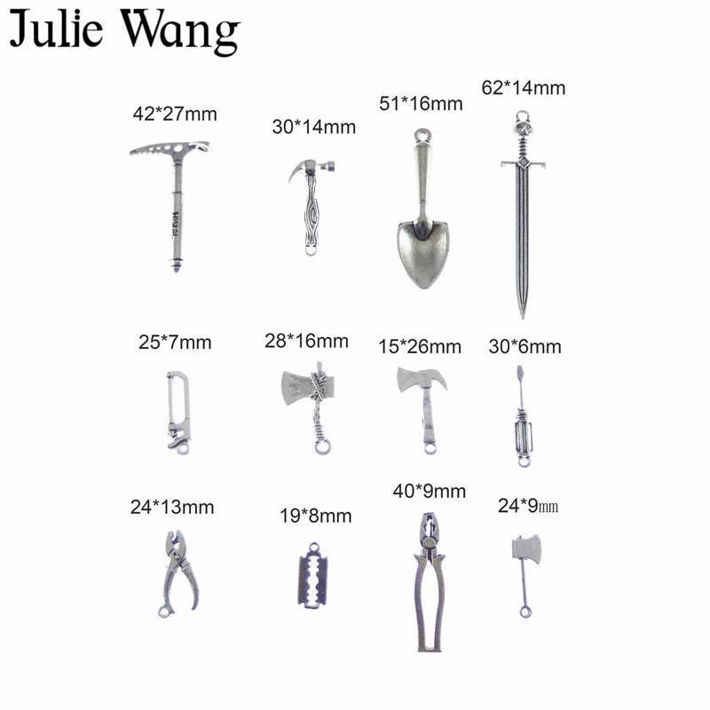 Julie Wang 12 шт. смешанный инструмент мини плоскогубцы Ax пила лопатка молоток