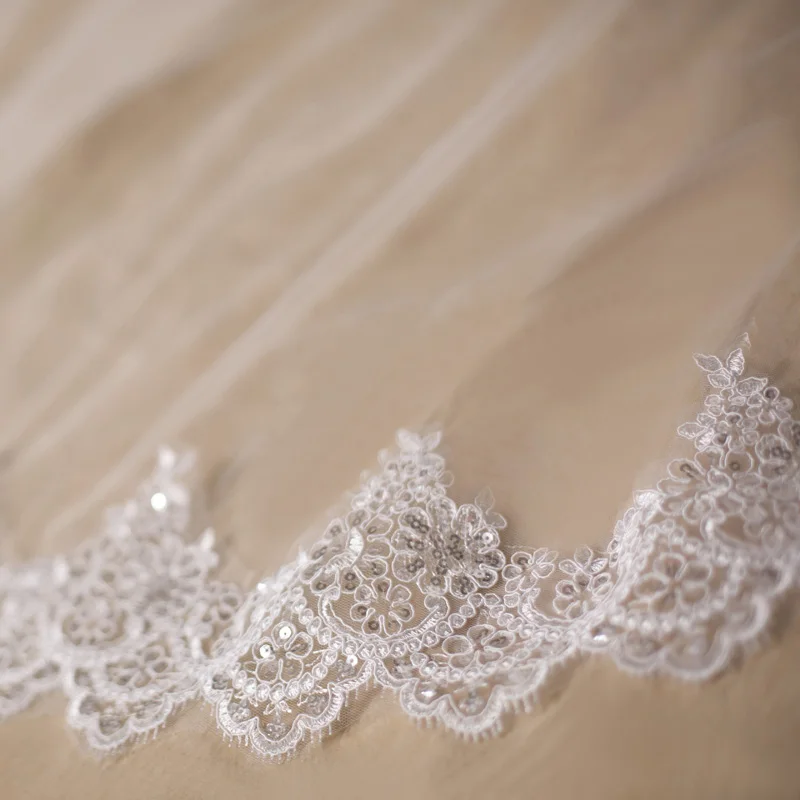 Свадебные аксессуары 2017 тюль с кружевной кромкой длина 3 м кружевная вуаль цвета