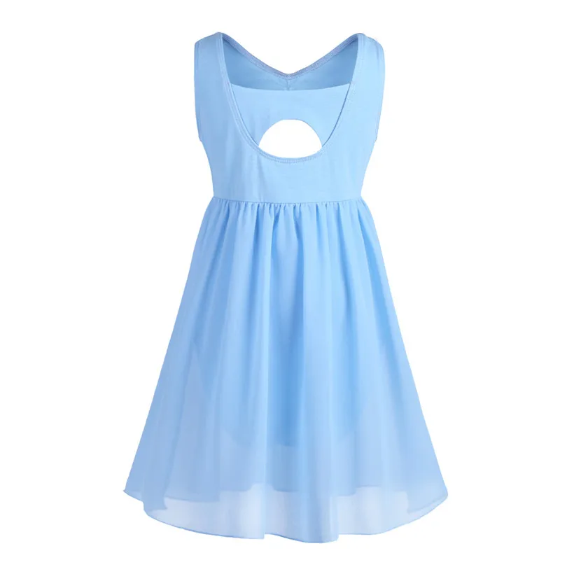 Детское хлопковое Плиссированное шифоновое балетное платье для девочек