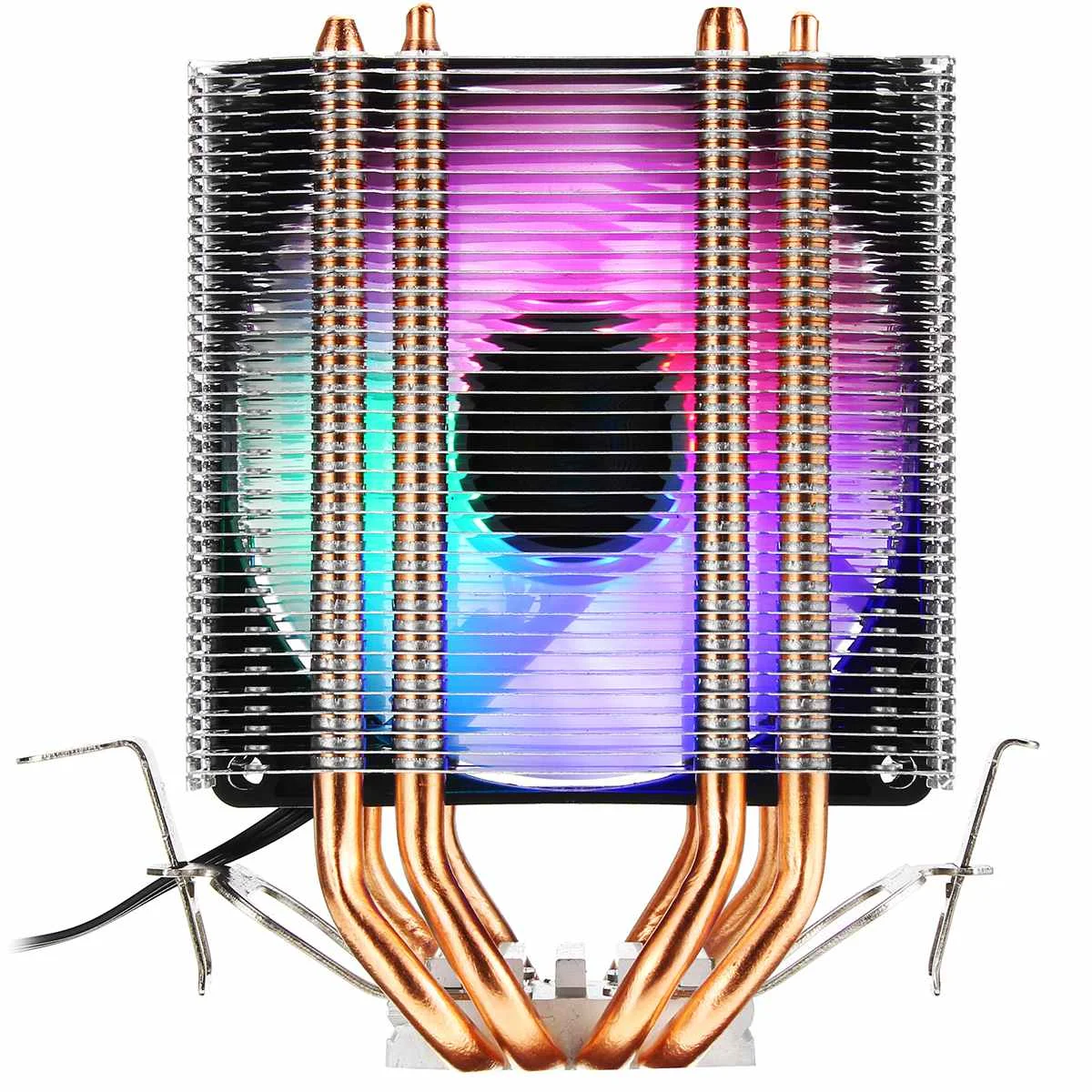 Для Intel LAG 1155 1156 775 для AMD Socket AM3/AM2 RGB светодиодный кулер для процессора вентилятор с 4 тепловыми трубками двойной башенный 4-контактный кулер охлаждающий вентилятор Радиатор