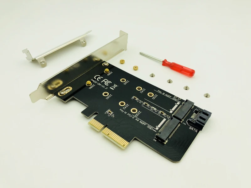 

Адаптер PCIE к M2 SSD M2 NVME M Key SATA B Key to PCI-e 3,0x4 Controller Converter Card Support 2280 2260 2242 2230 M.2