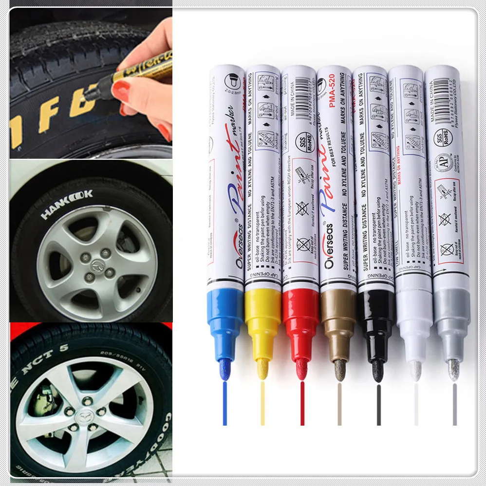Car Waterproof Pen Tyre Tires Tread Paint Markers Marker for Toyota V Hilux Land Cruiser Avanza Carina Celica Corona | Автомобили и