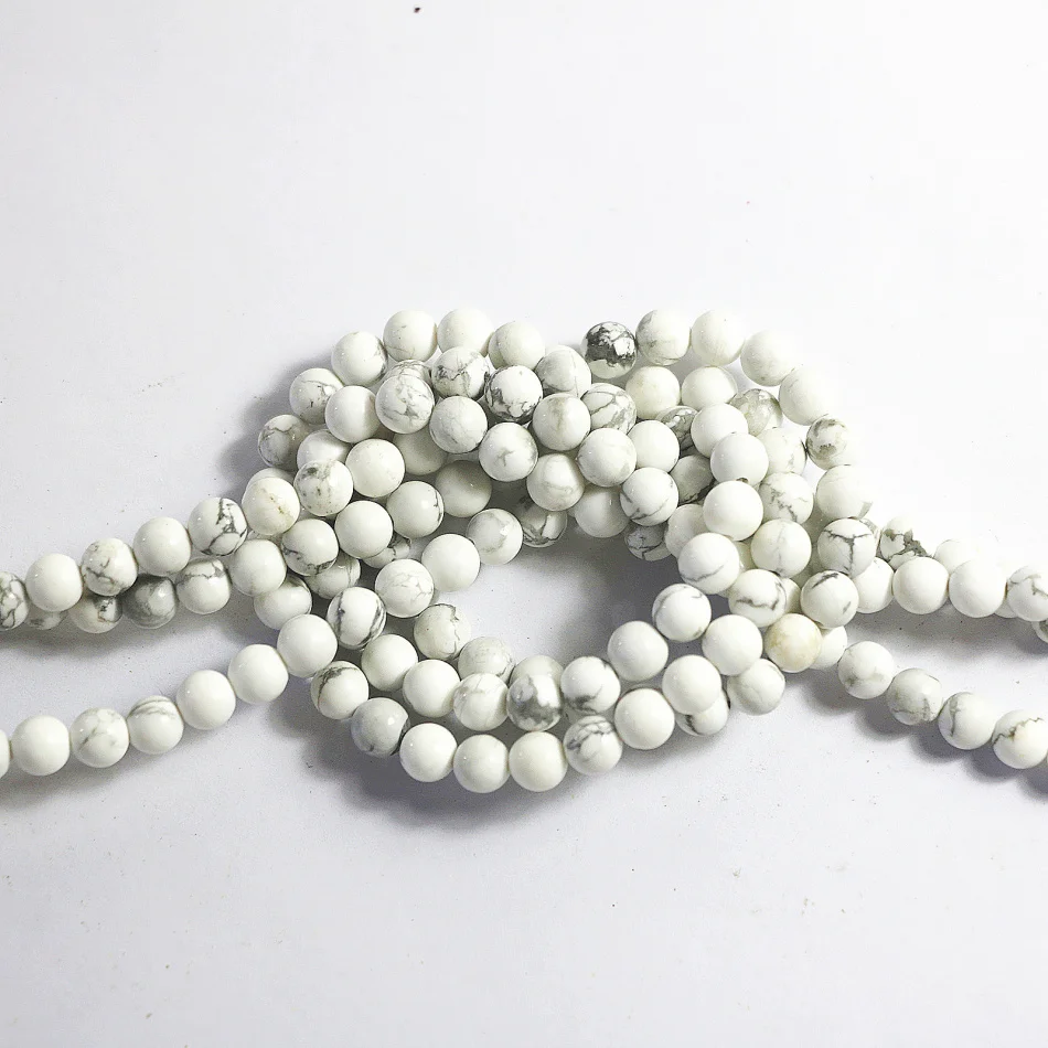 

Хит продаж белый камень howlite 6 мм 8 мм 10 мм 12 мм высококачественные Круглые бусины для изготовления ювелирных изделий B114