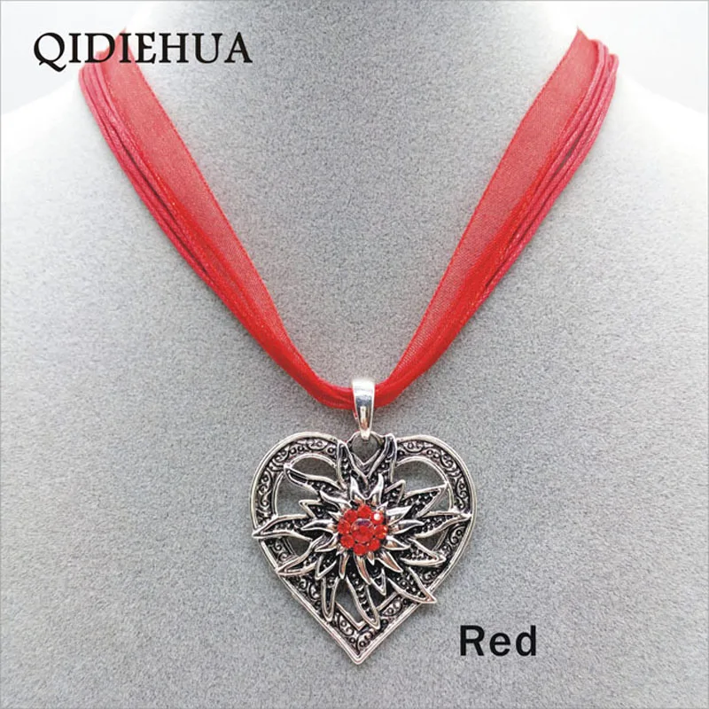 Новые винтажные любовные сердца кулон ожерелья для женщин Edelweiss заявление